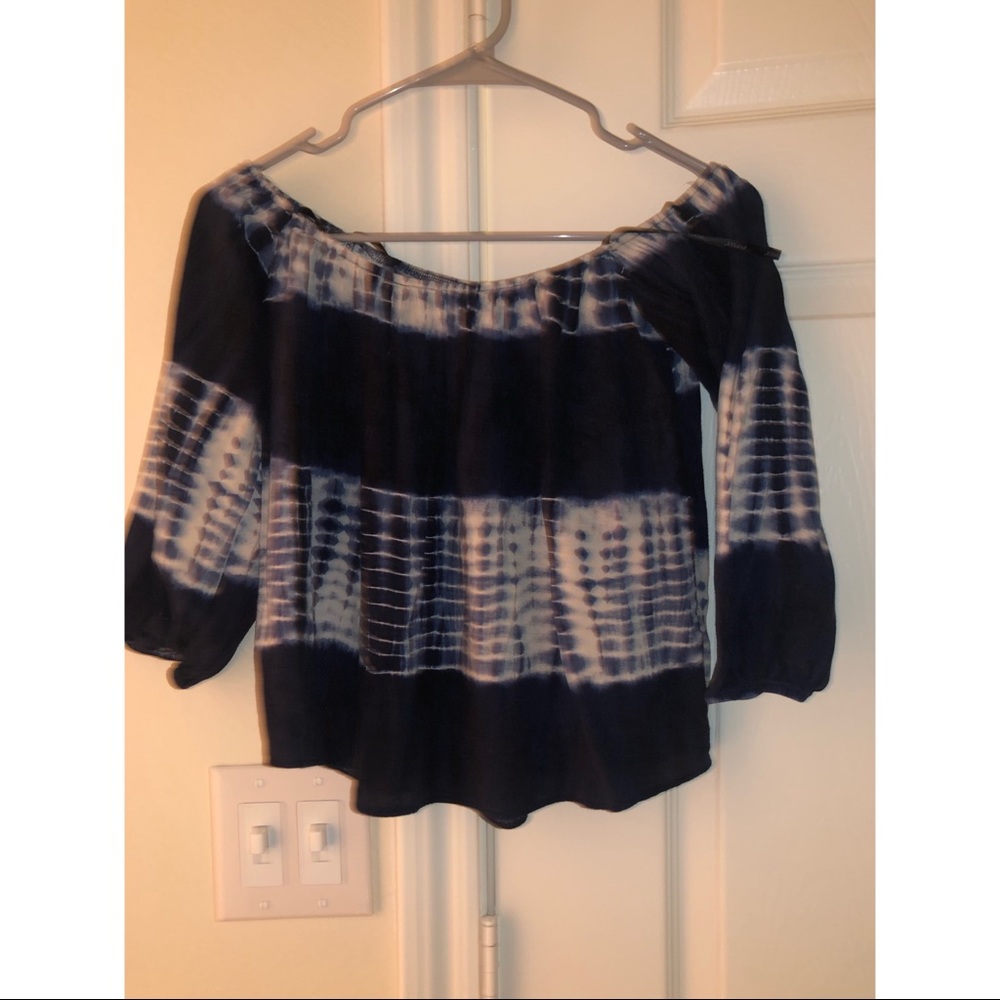 Tie dye off the shoulder blouse